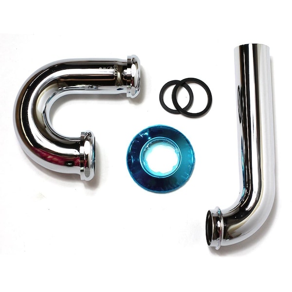 Thrifco Plumbing 17 Gauge 1-1/2 Inch x 1-1/4 Inch Chrome Plated Brass Tubular P-Trap 4402804 - main